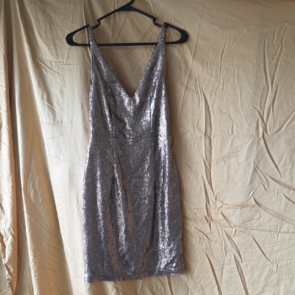 Lulu's Shimmering Gold Mini Dress